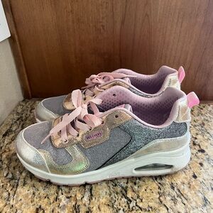 Skechers Kids' Pink and Silver Sneakers
